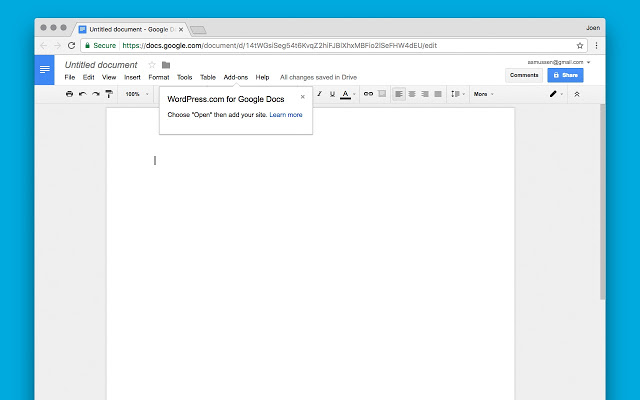 wordpress.com Google Docs