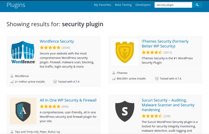 Install WordPress Security Plugin