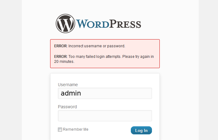 WordPress Limited Login Attempts