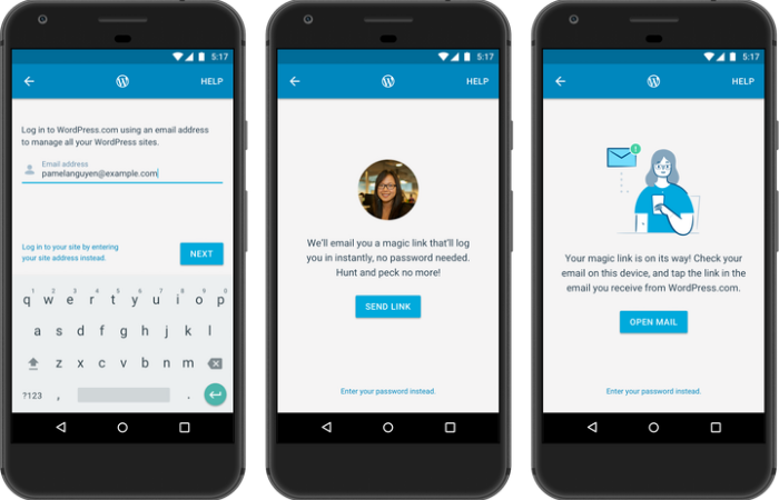 New WordPress App Login Experience