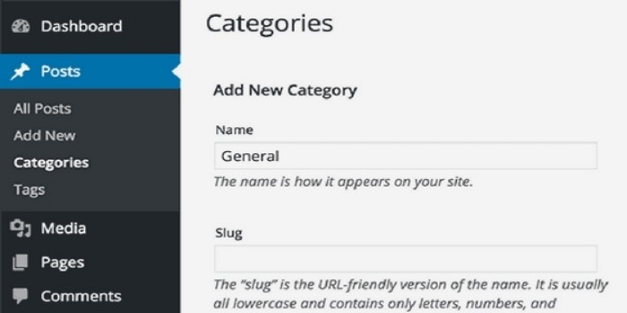 Blog categories