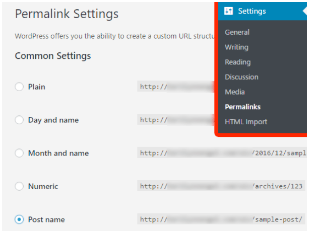 wordpress setting