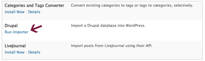 Drupal Run Importer