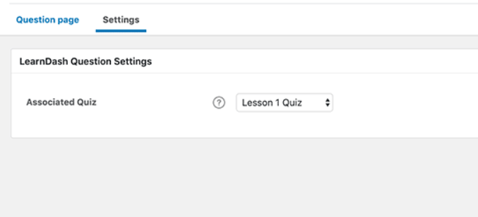 Learndash question setting