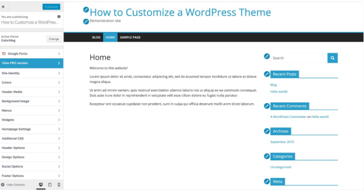 Customizing a Theme