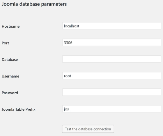 Joomla Database Parameter