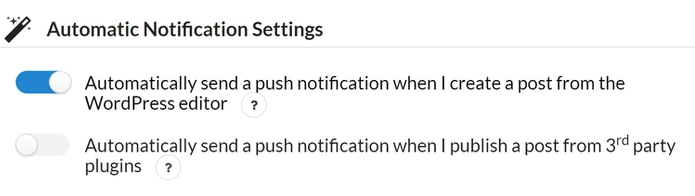 Automatic notification Setting